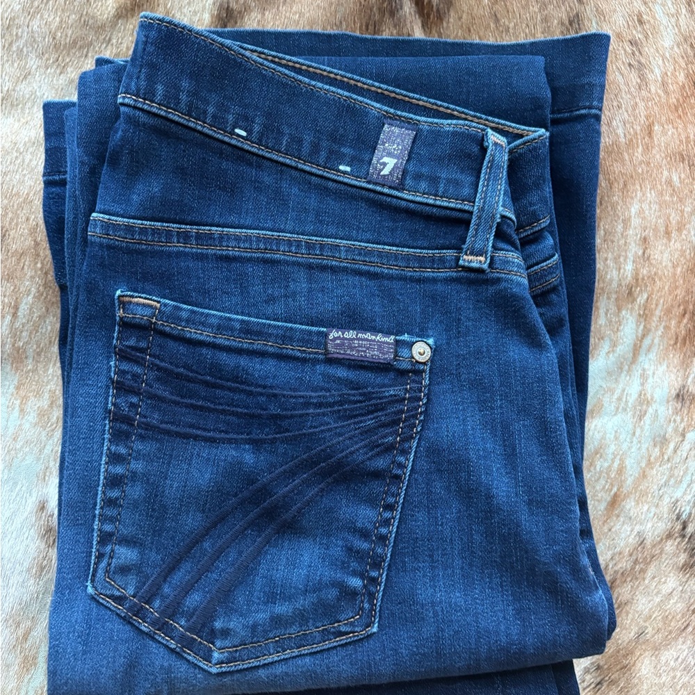 7 For All Mankind Dark Blue Flare Jeans